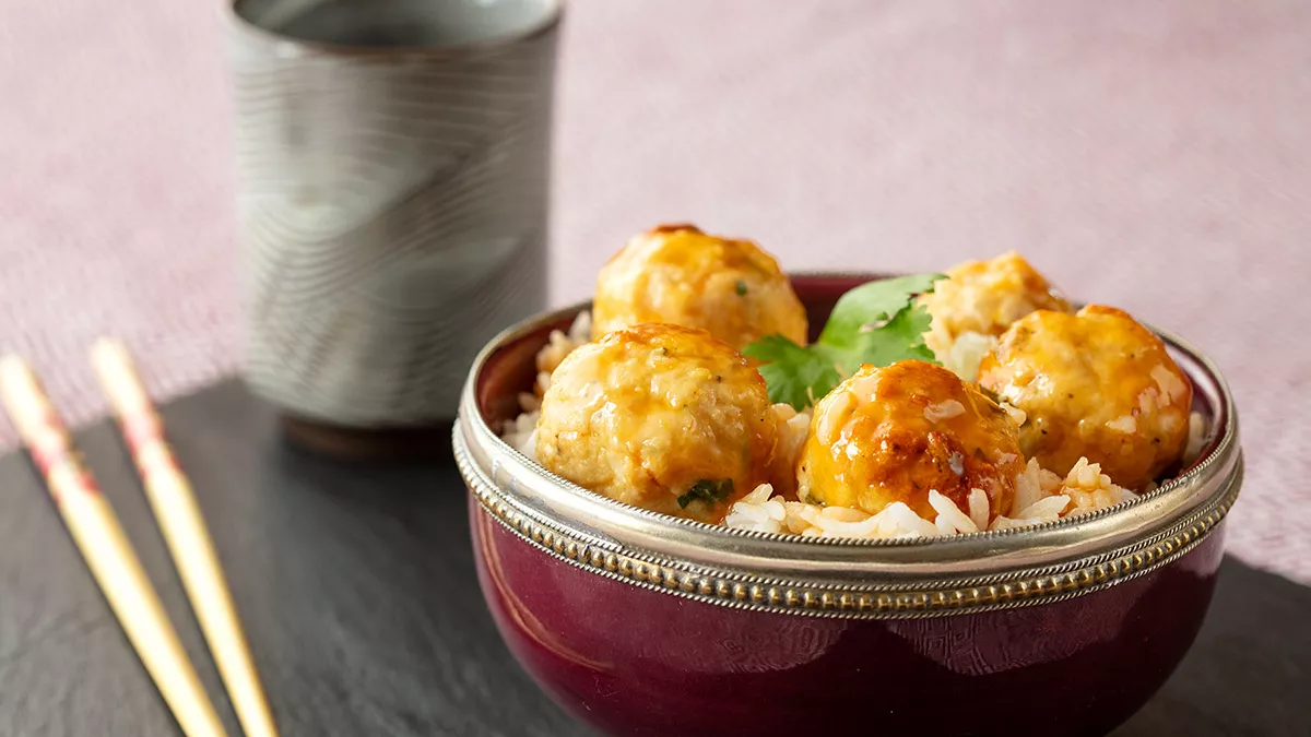 Thai Turkey Meatballs with Coconut Rice