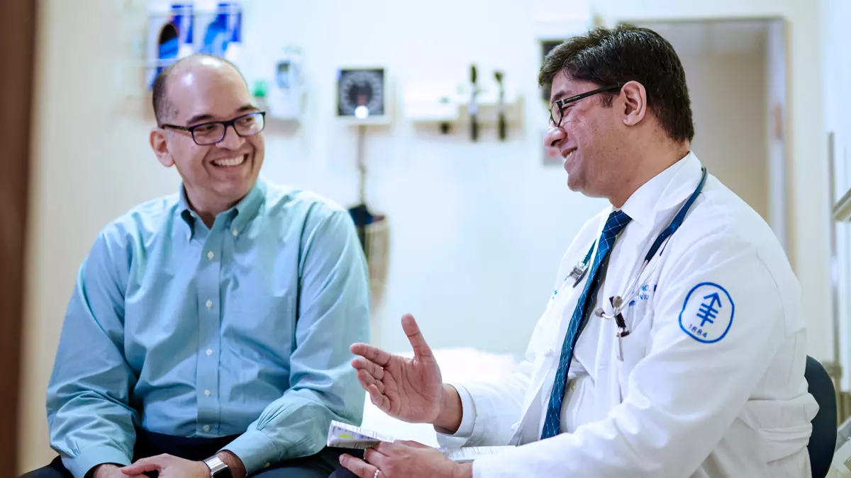 Patient and doctor in conversation