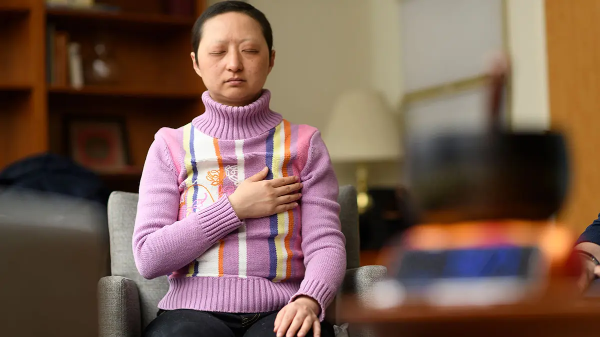 Woman meditating