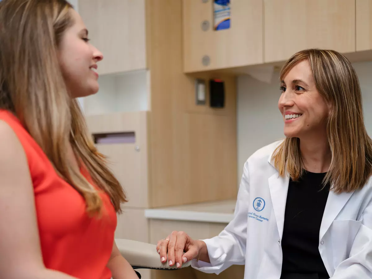 Dr. Andrea Cercek with an immunotherapy patient
