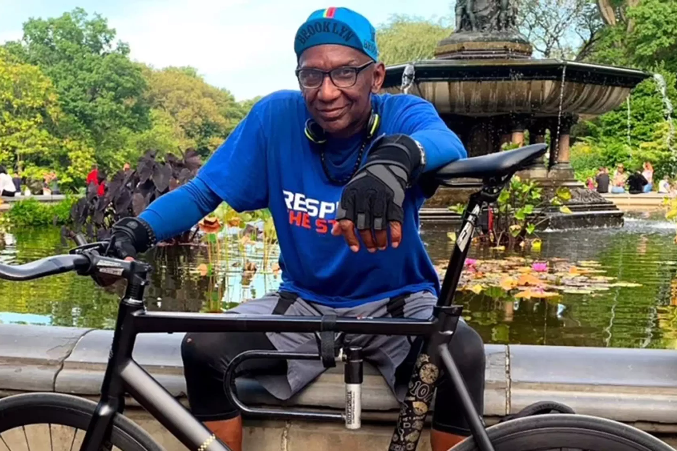 Lung cancer survivor Michael Simien feels well enough to ride his bike to appointments at MSK. 